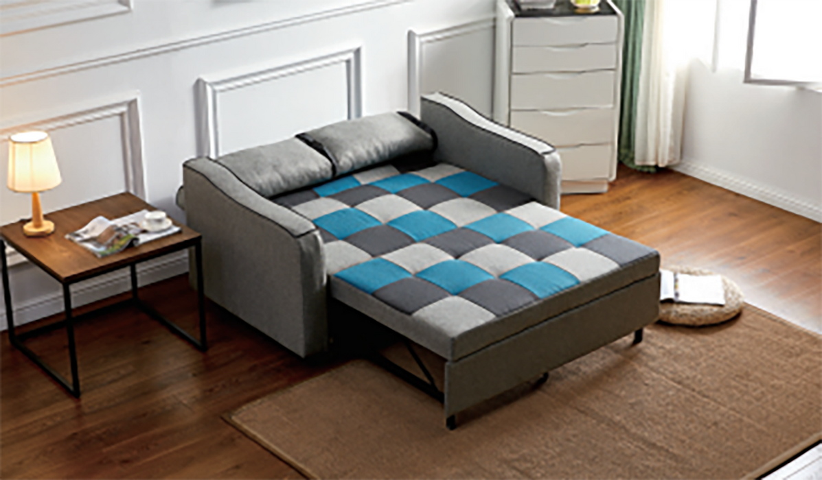 Aspen Grey Teal & Grey Patchwork Sofabed