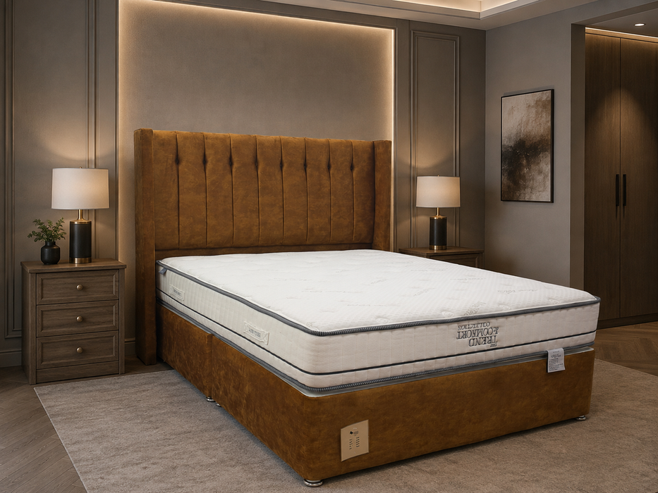 Adonis Bronze 4ft6 Backcare Mattress, Base & Headboard