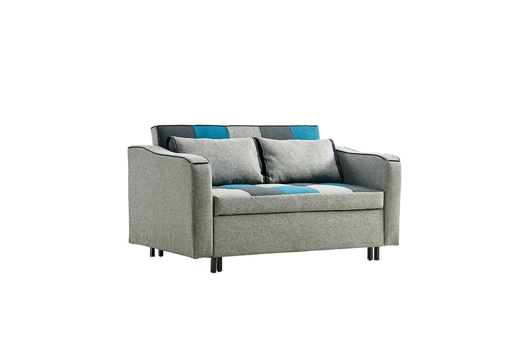 Aspen Grey Teal & Grey Patchwork Sofabed