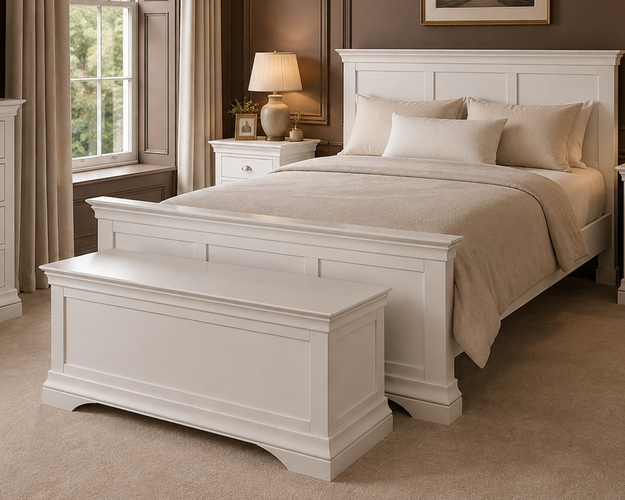 Bella White Blanket Box
