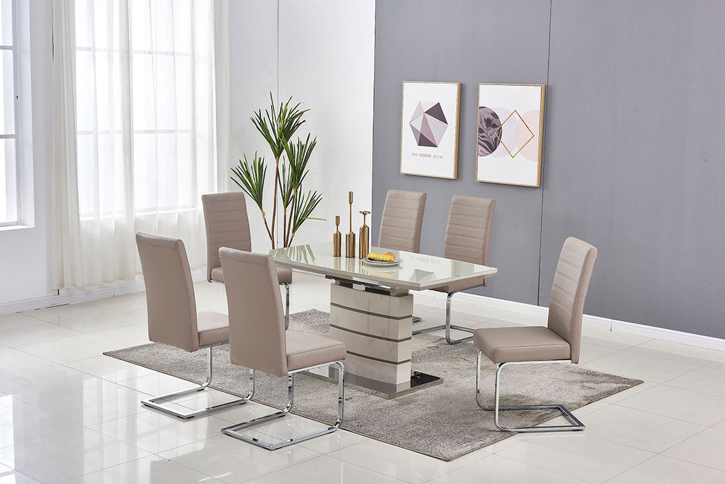 Chantelle Grey Extending Dining Set with 6 Chairs