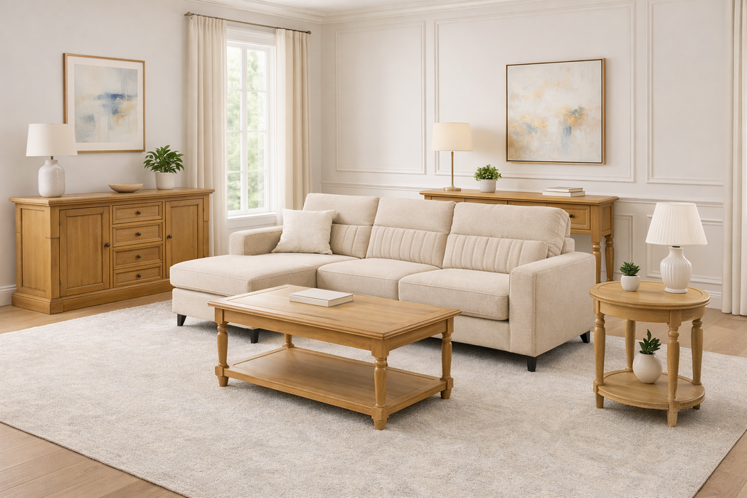 Cara Corner Chaise Sofa - Beige