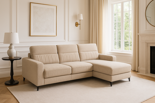 Cara Corner Chaise Sofa in Beige