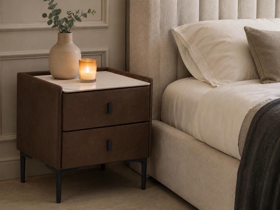 Carla Bedside Table with Charger