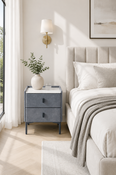 Carla Bedside Table with Charger