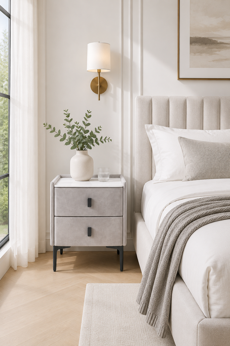 Carla Bedside Table with Charger