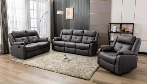 Casey Manual Recliner Sofas in dark grey