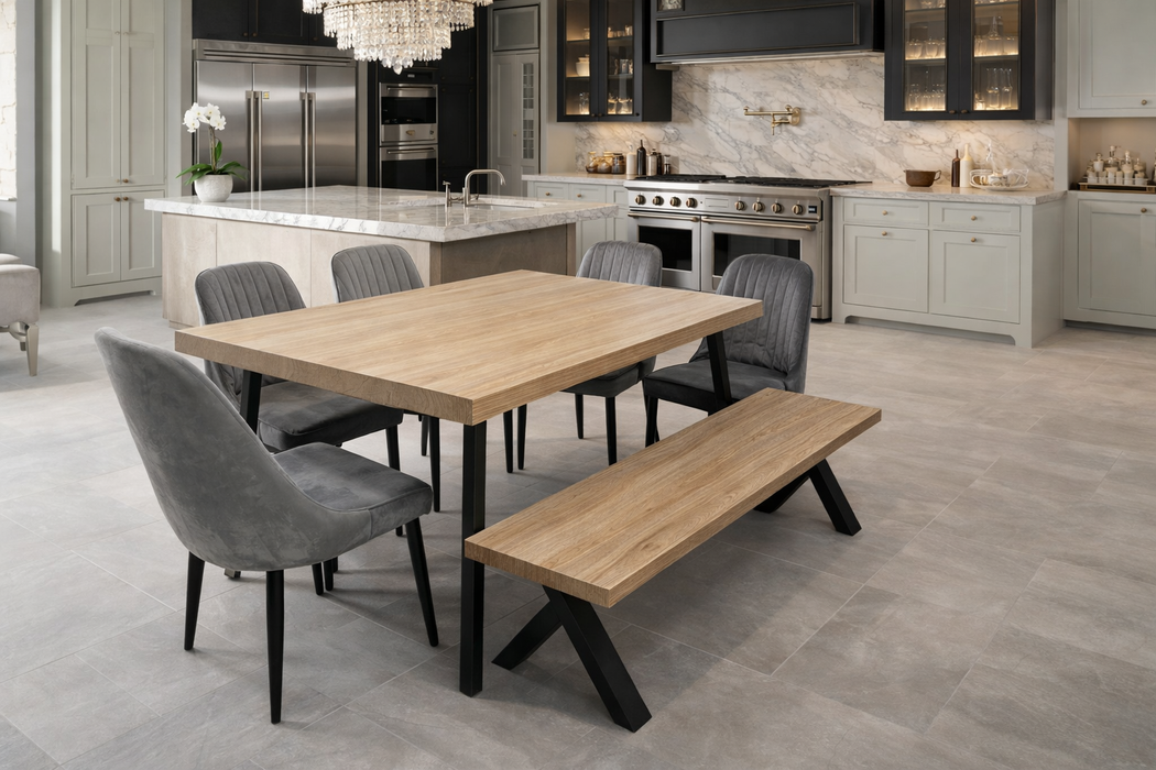 Fredrik Dining Set - 4 Pedro Chairs & Bench