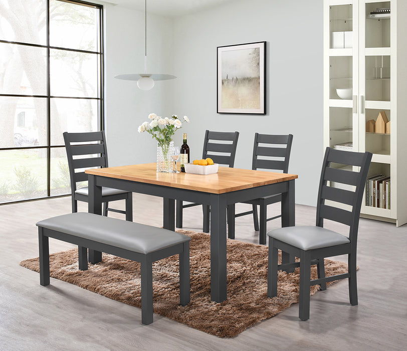 Chelsea Dining Set, with 4 Chairs & a Bench