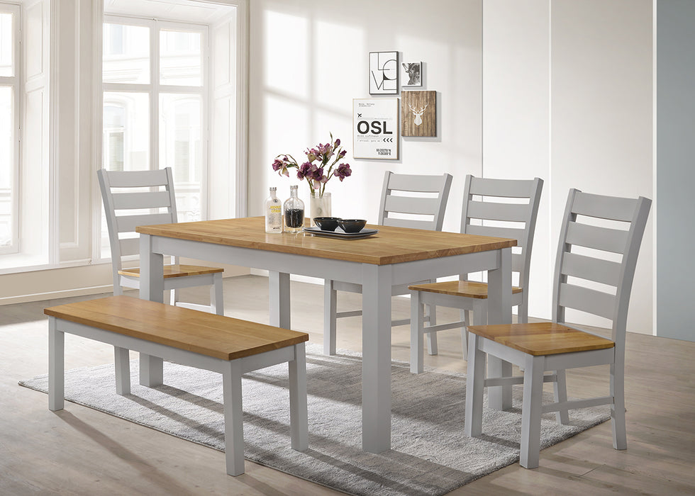 Chelsea Dining Set, with 4 Chairs & a Bench