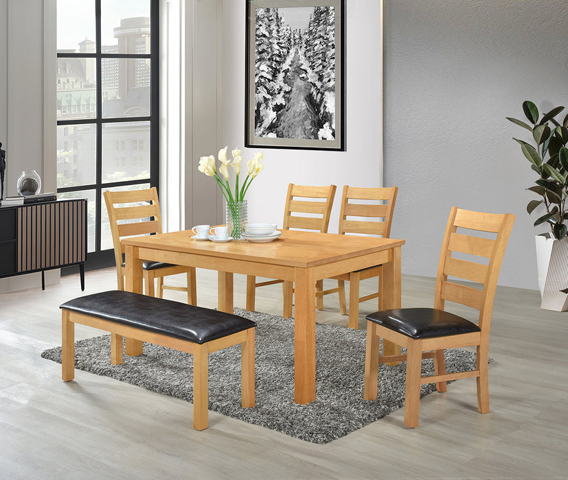 Chelsea Dining Set, with 4 Chairs & a Bench