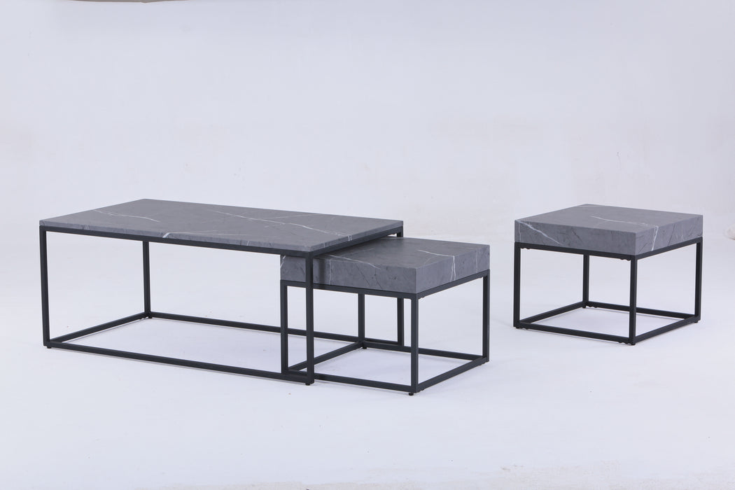 Combo Living Set Marble: Combo Coffee Table & 2 Side Tables