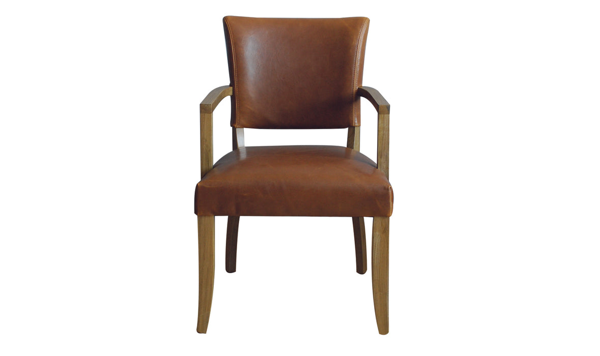 Duke Leather With Arms Dining Chair