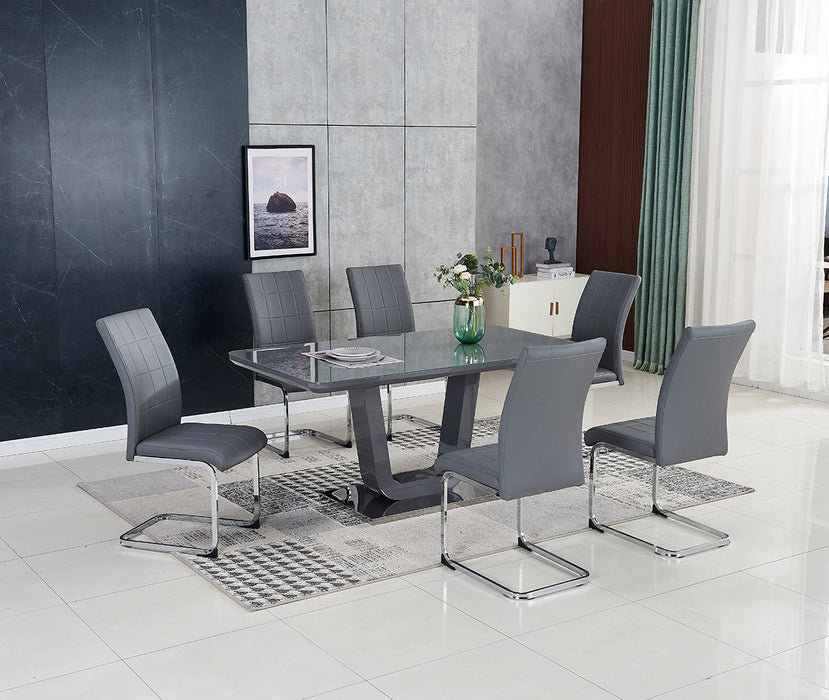 Edel 5' Dining Set with 6 Chairs