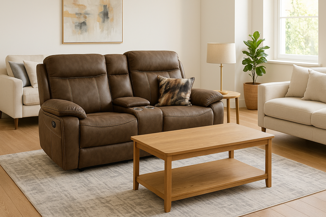 Glenwood 2 Seater Electric Recliner with Console - Chestnut