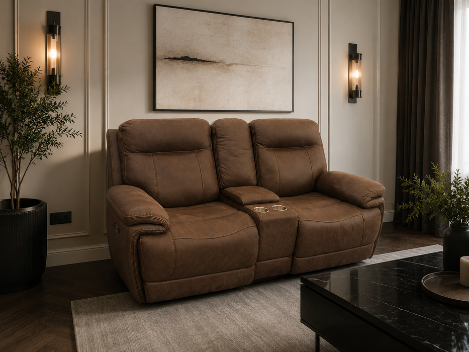 Glenwood 2 Seater Electric Recliner Sofa with Console