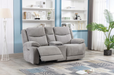 Herbert 2 Seater Light Grey Recliner W/ Console
