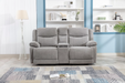 Herbert 2 Seater Light Grey Recliner With Console
