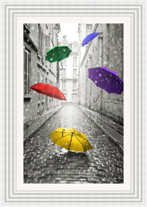 It's Raining Brollies Multi-Coloured - Rectangle Large