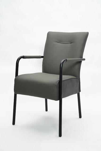 James Dining Chair Grey Leather