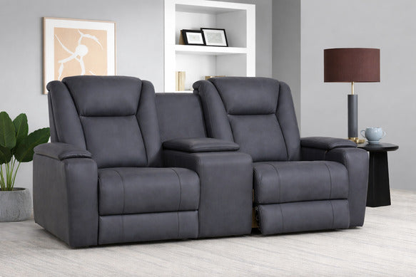Jesse 2 Seater Electric Recliner with Console & Power Headrest