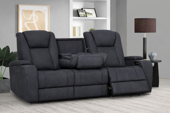 Jesse 3 Seater Electric Recliner with Tray & Power Headrest