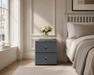 Kelly Grey Bedside Table with Charger