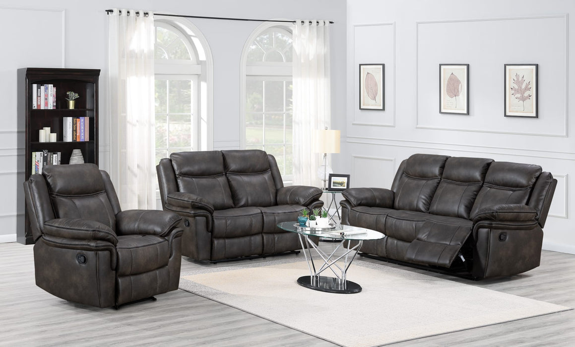 Luca Manual Recliner Brown Fabric 3 Seater Sofa