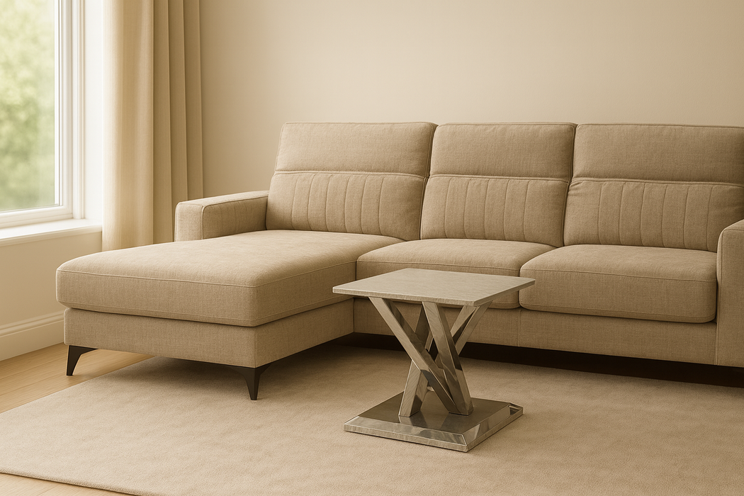 Cara Corner Chaise Sofa - Beige