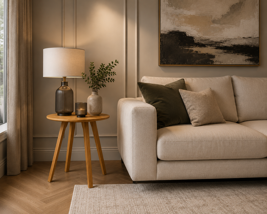 Marco Lamp Table - Solid Oak