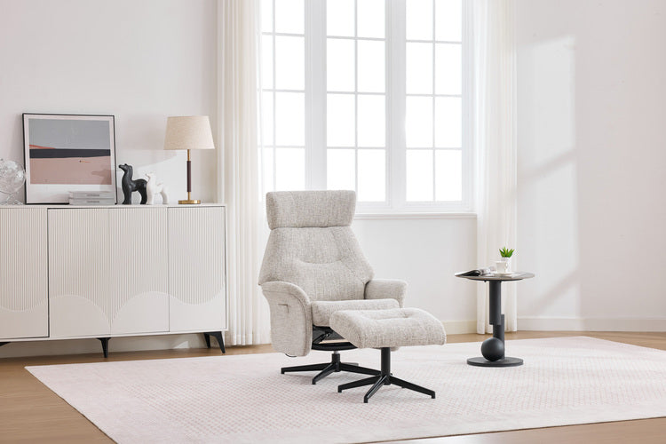Mira Swivel Recliner Chair & Footstool