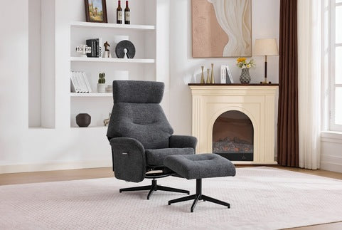 Mira Swivel Recliner Chair & Footstool