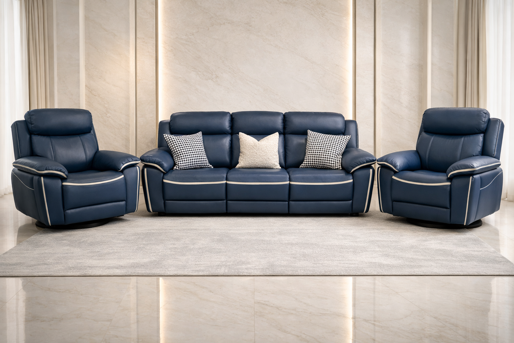 Newport Leather 3+1+1 Electric Recliners