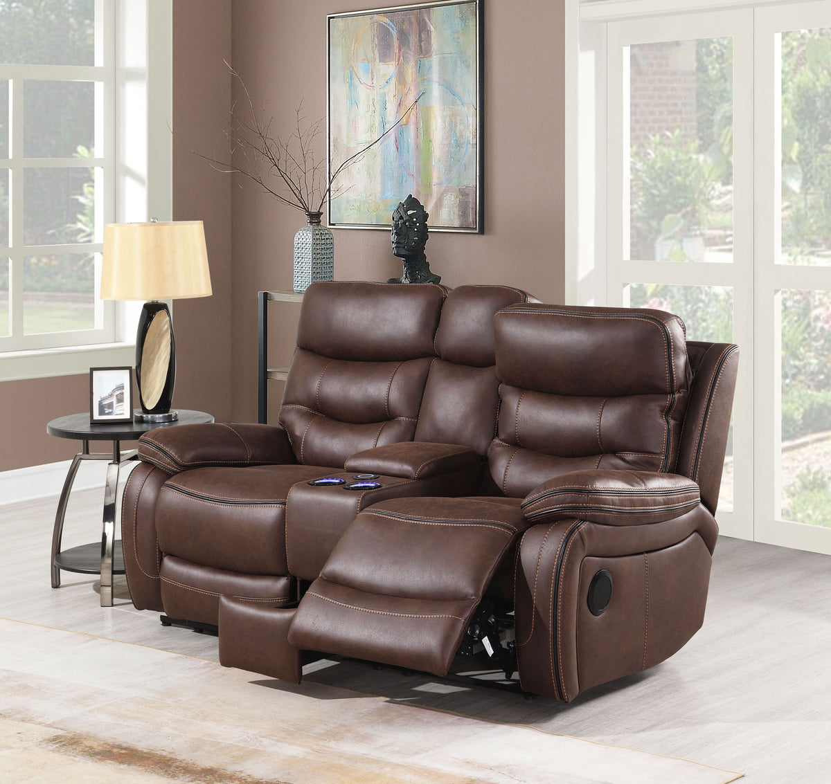 Noah LoungeTech 2 Seater Electric Recliner with Console & Electric Hea ...