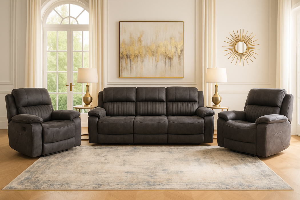 Oscar 3+1+1 Manual Recliners - Grey