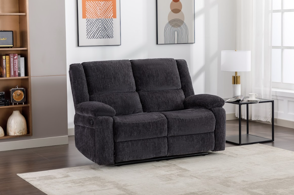 Perth 2 Seater Manual Recliner in Charcoal