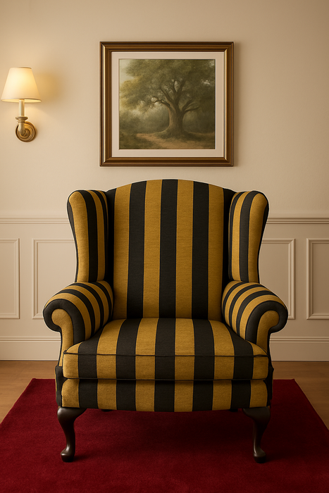 Queen Anne Armchair - Black & Gold