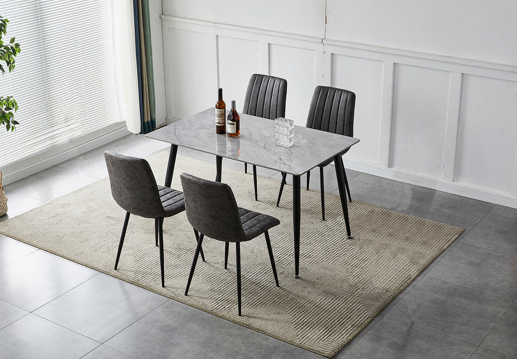 Roma 4' Stone Table & 4 Napoli Chairs