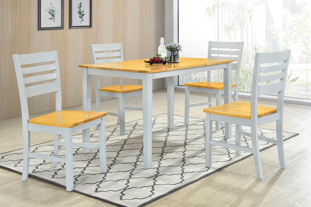 Tessa 4' Grey & Oak Dining Set with 4 Chairs