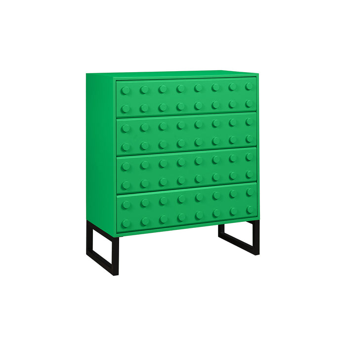 Blox 4 Drawer Chest - Green